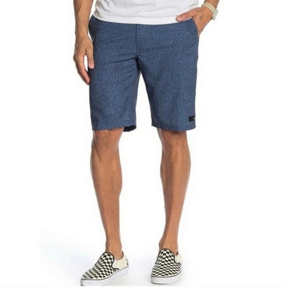 Oakley Control Heather NEW Men's 38 Copen Blue Flat Front Reg‎ Fit Golf Shorts